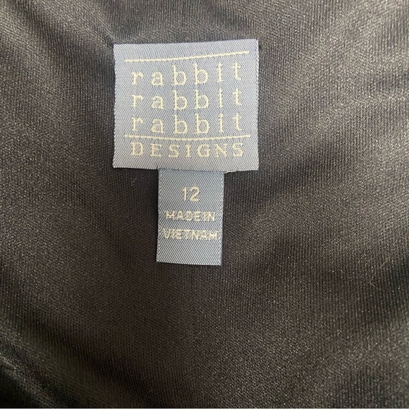 Rabbit Rabbit Rabbit Designs Fit & Flare Cocktail Dress Size 12 Black Silver - Picture 10 of 13